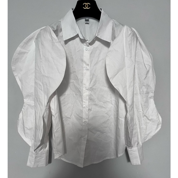 Tops - Puff Sleeve Button Front Top